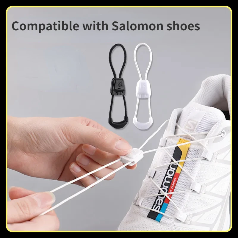 Sapato Redondo sem Laços para Adultos e Crianças, Qualidade Running Sneakers Cadarços, Preto e Branco, Acessórios de Tênis, Novo