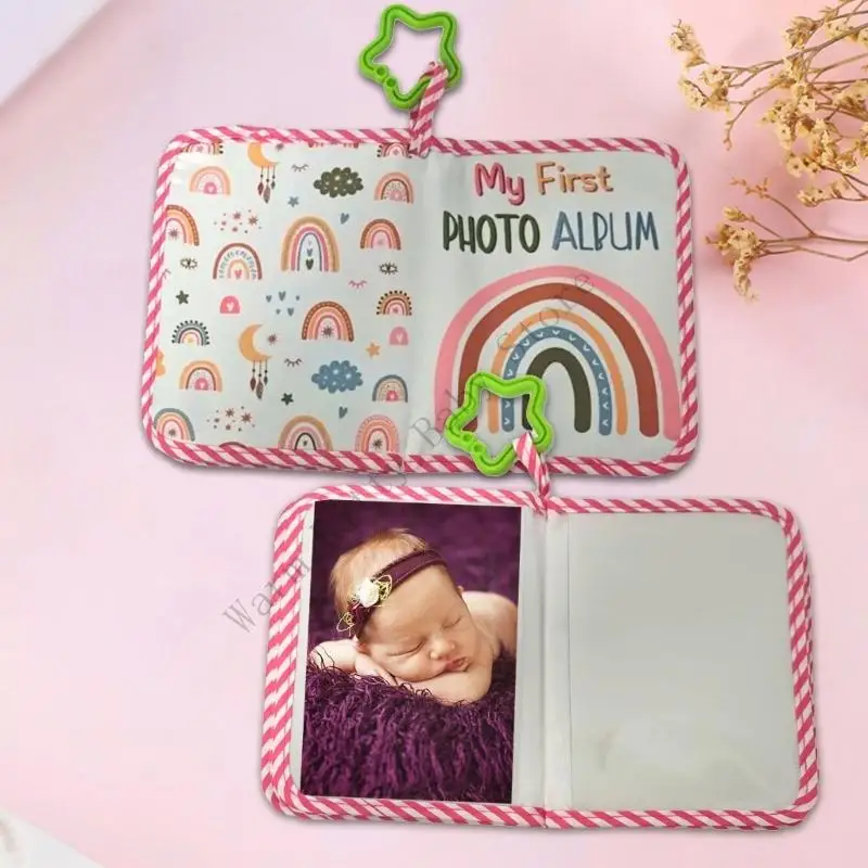 

Baby's My First Family Album Boho Rainbow Cloth Book Photos Memory Album Gift For Baby Kids First Year Growth Recording Album