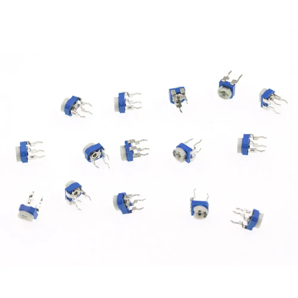 150pcs Rm065 Variable Resistor 6mm Potentiometer Variable Resistors Kit 100 ohm -1M Ohm Trimmer Adjustable Resistors Set