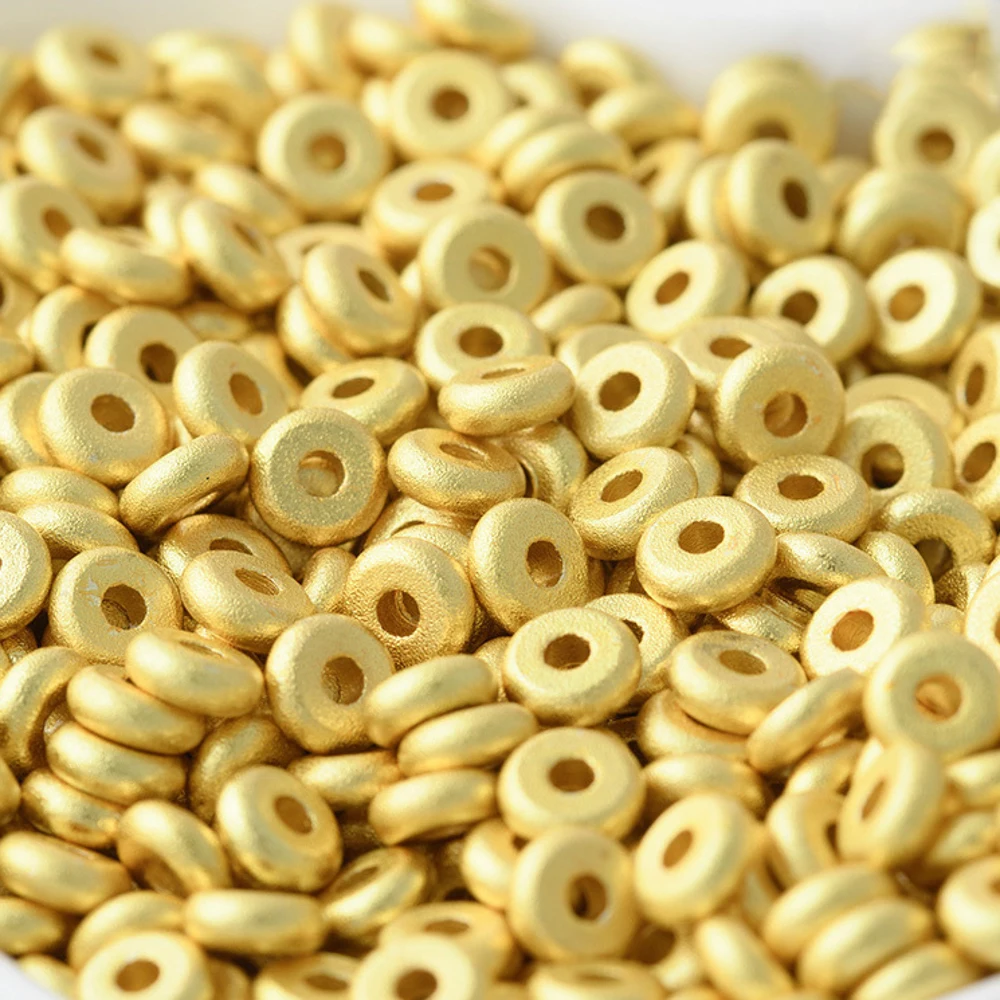 

50 шт. 3/4/5/6 мм золотой цвет медные свободные бусины-разделители с большим отверстием DIY браслет ручной работы ожерелье ювелирные аксессуары
