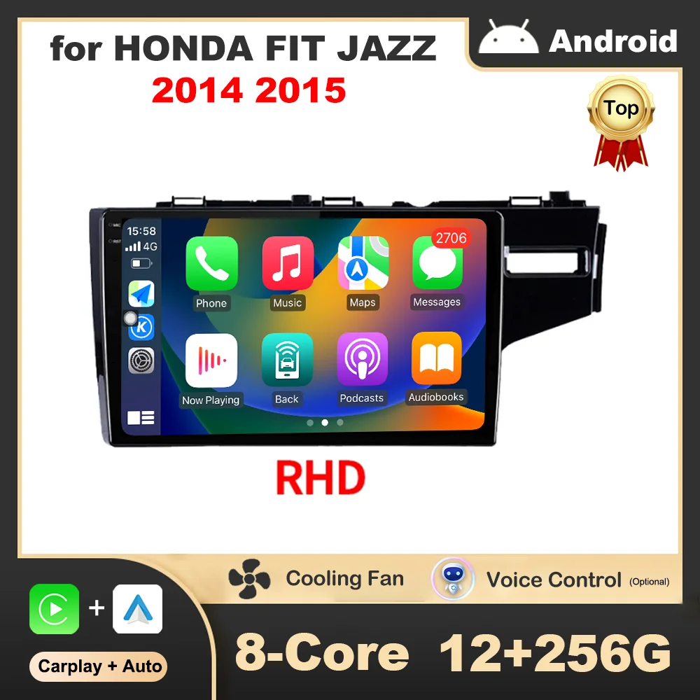 

10.1 '' RHD Car Video Multimedia Player GPS Navi For HONDA FIT JAZZ 2014 2015 Android OS Wireless Carplay QLED IPS Touch Screen