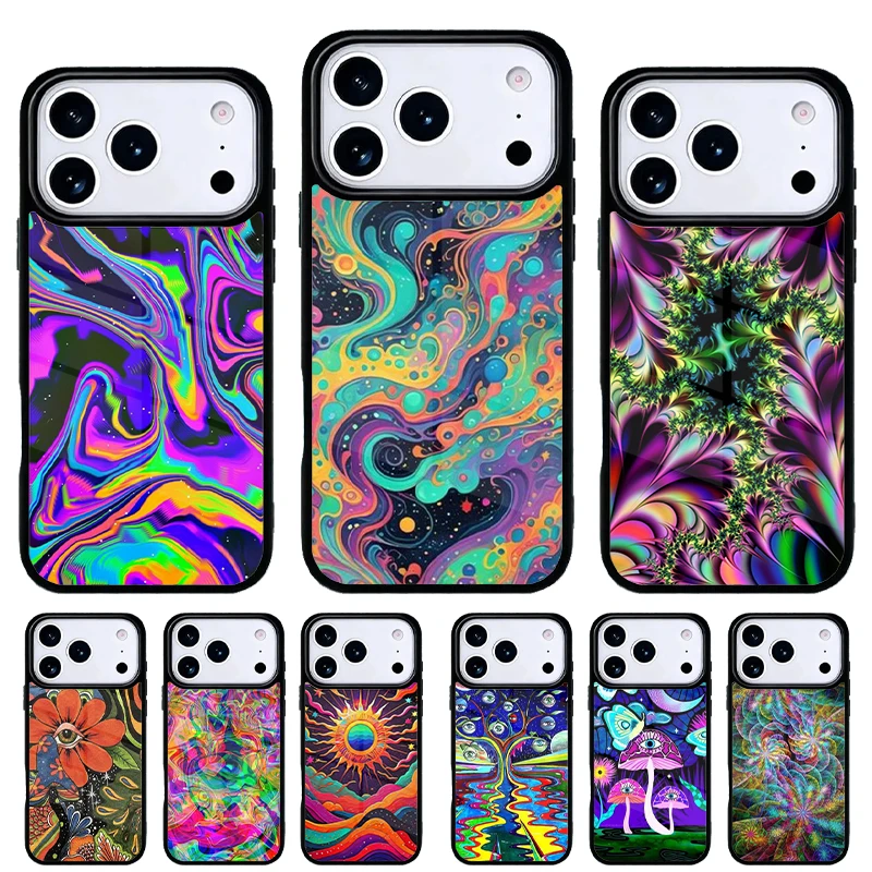 Funda protectora iPhone psicodélica para carcasa trasera