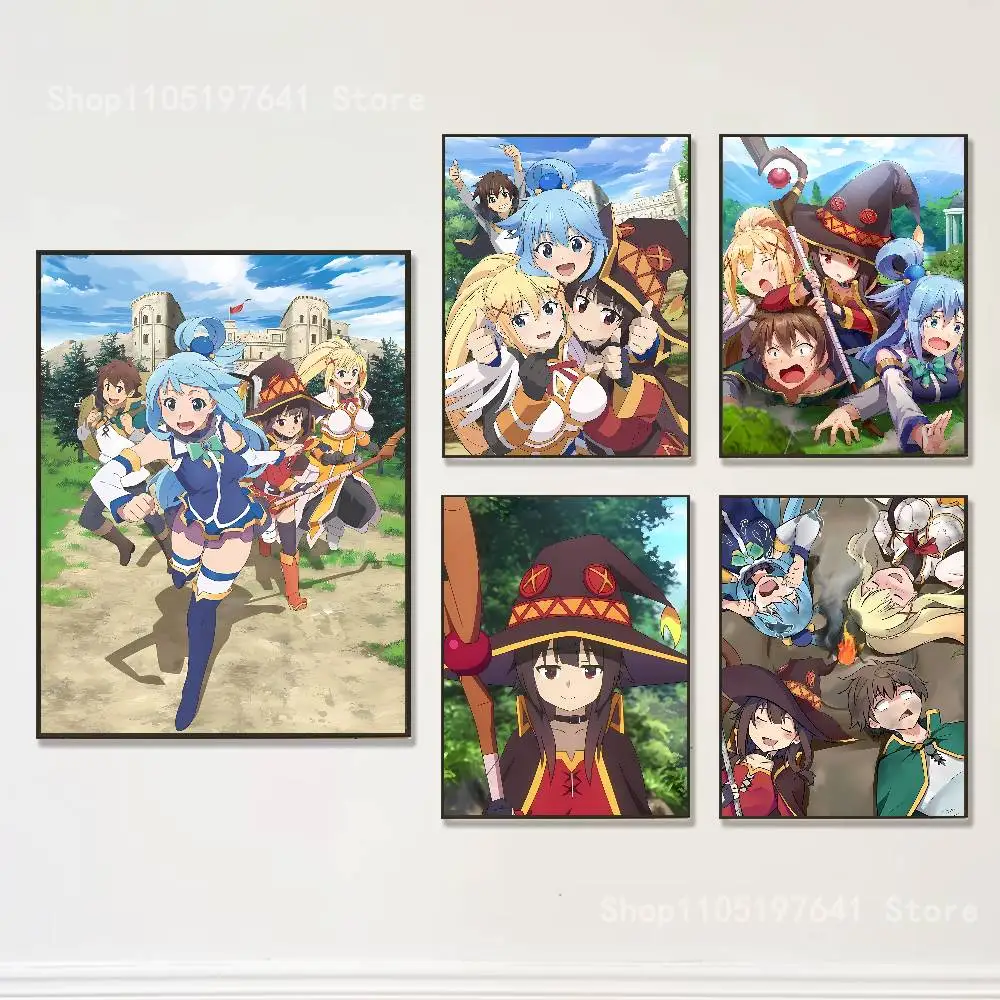 

Megumin Anime K-KonoSubaS Poster Multi-Purpose Wall Art for Living Room Bedroom Office Hallway Bar Home Decor Gift