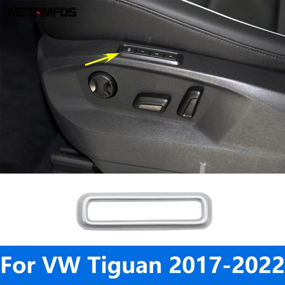 

For Volkswagen VW Tiguan 2017 2018 2019 2020 2021 2022 Carbon Fiber Seat Mermory Adjust Switch Cover Trim Interior Accessories