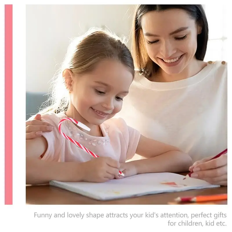 16 pezzi di penna a sfera con canna di Natale, inchiostro a tema natalizio, scrittura di caramelle, plastica portatile, unico, albero da lavoro, gel, regali