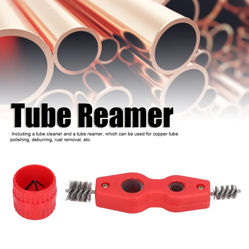 

Набор для чистки и расширения медных труб 4-в-1 (4 шт.) для труб 1/2 и 3/4 дюйма, с проволочной щеткой, красный
