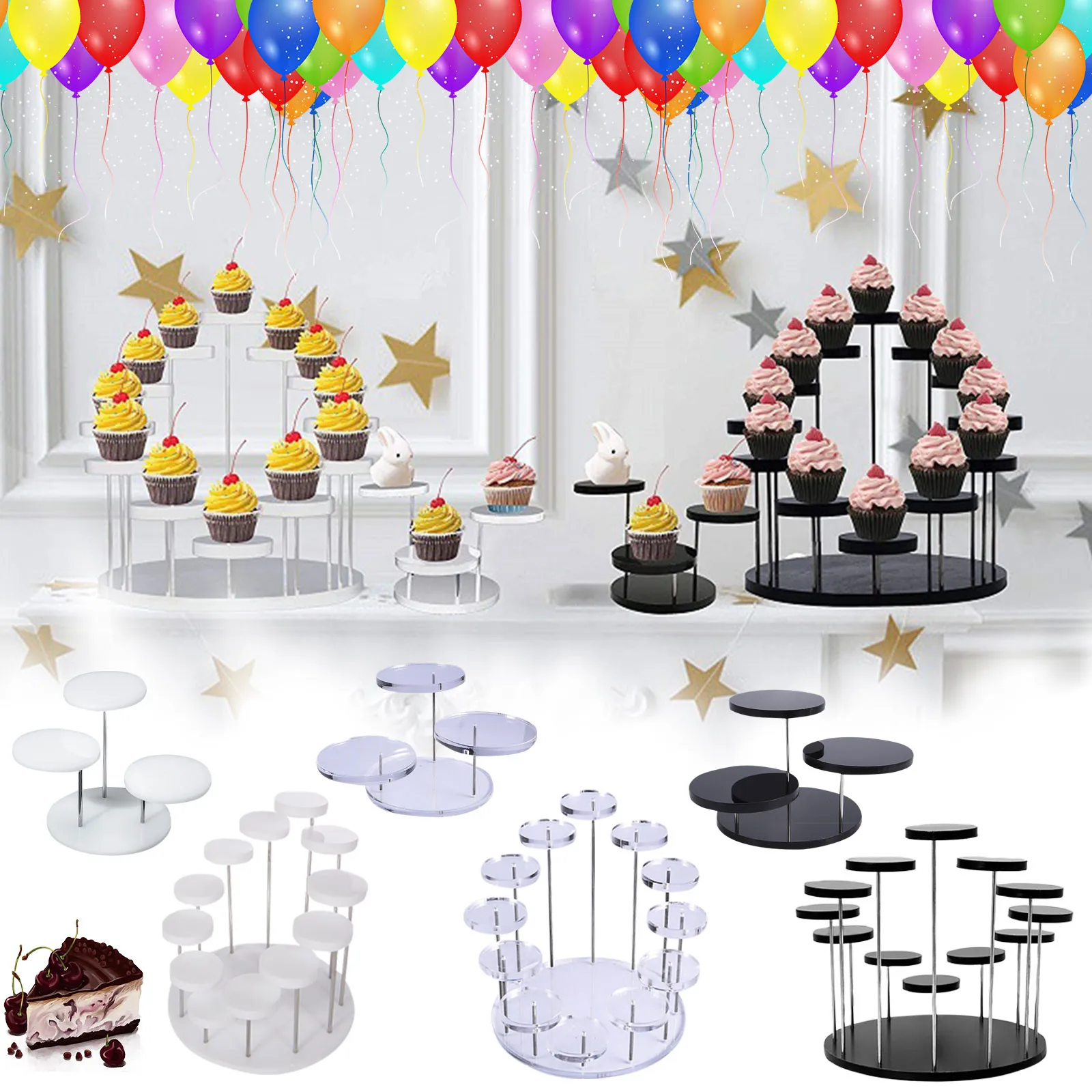 Cupcake Stand Acrylic Display Stand For Jewelry/Cake Dessert Rack Wedding Birthday Party Suitable For Displaying Small Items