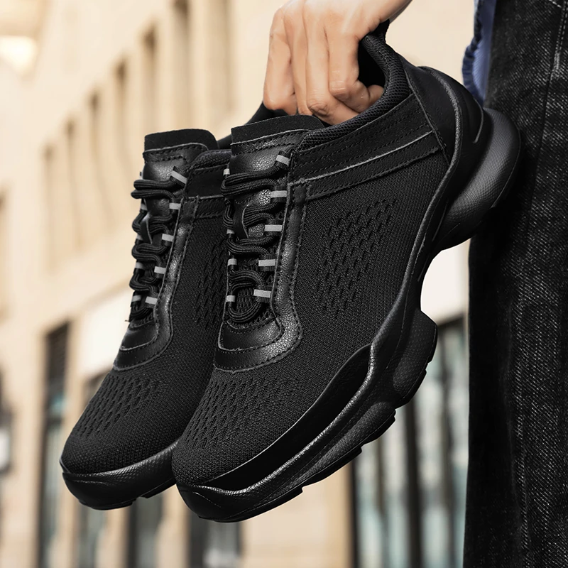 

Men's Casual Shoes 7CM Heightening Genuine Leather Breathable Comfortable All-Match Spring Summer Seasonal Trendy Sneakers