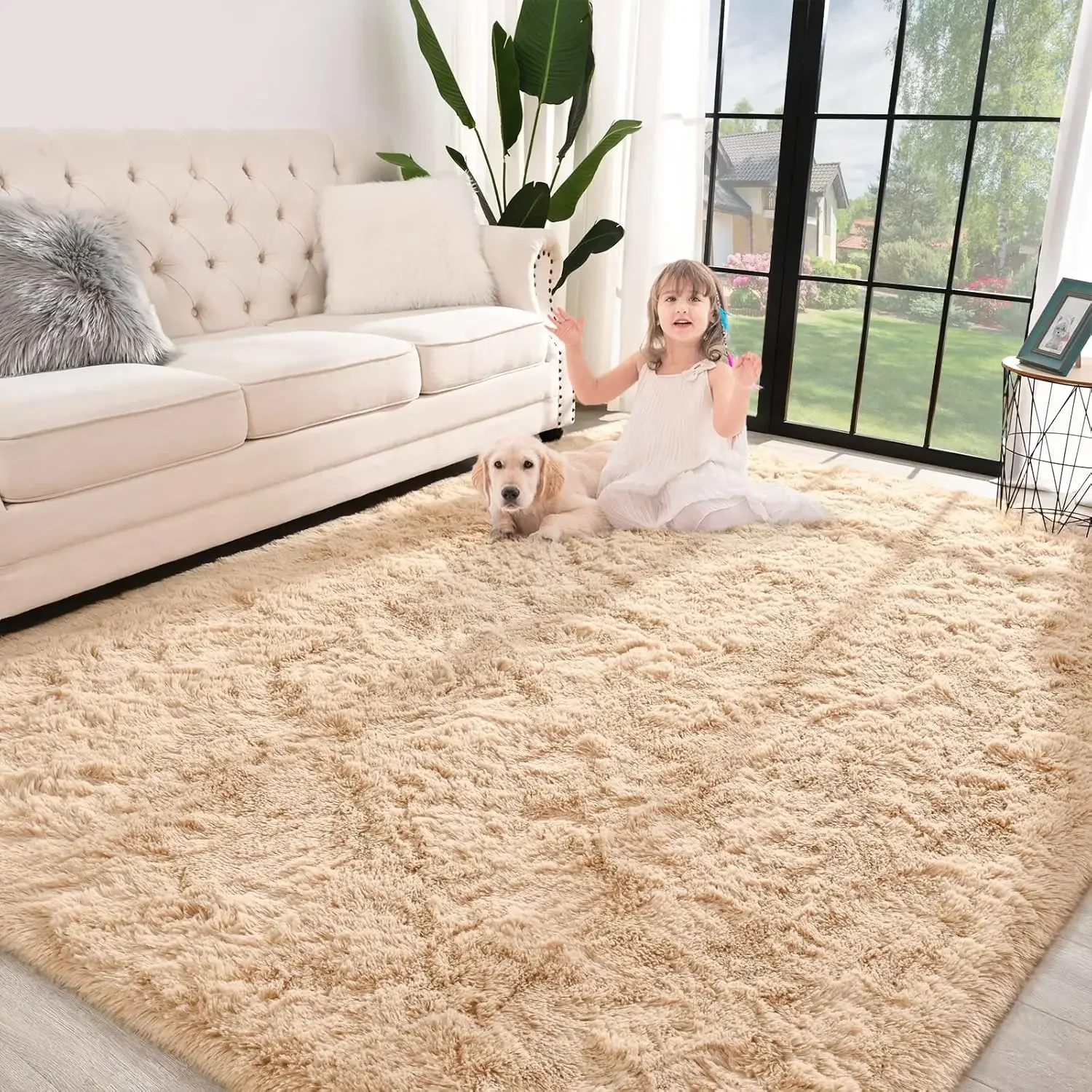 for Bedroom Carpet for Fuzzy Indoor Plush Area Rug for Home Decor  Furry Floor Rugs for Dorm Kids Nursery  Grey