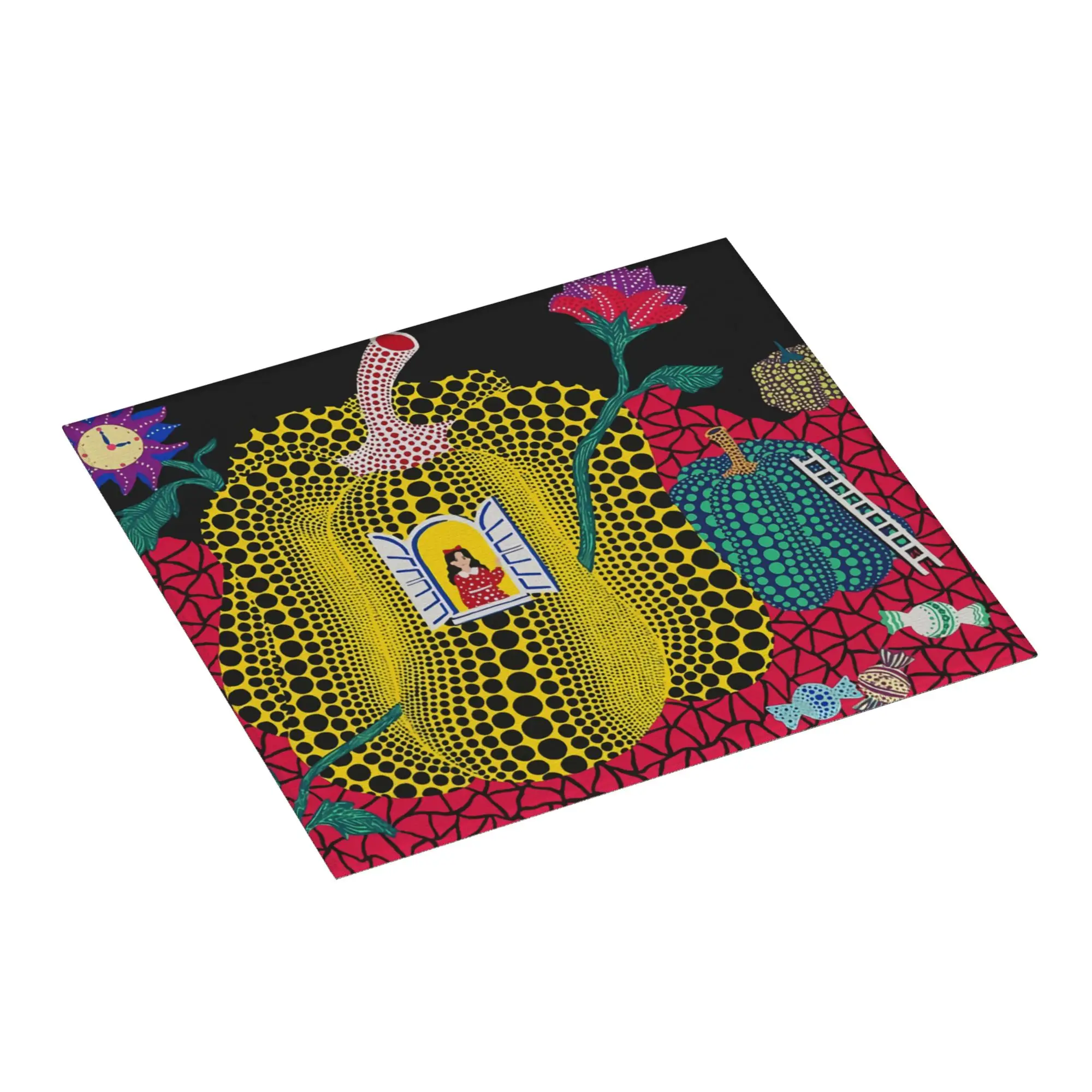 Yayoi Kusama Abstract Painting Non‑Slip Waterproof Absorbent Barware Tableware Oil Proof Pumpkin Polka Drying Mat For Kitchen