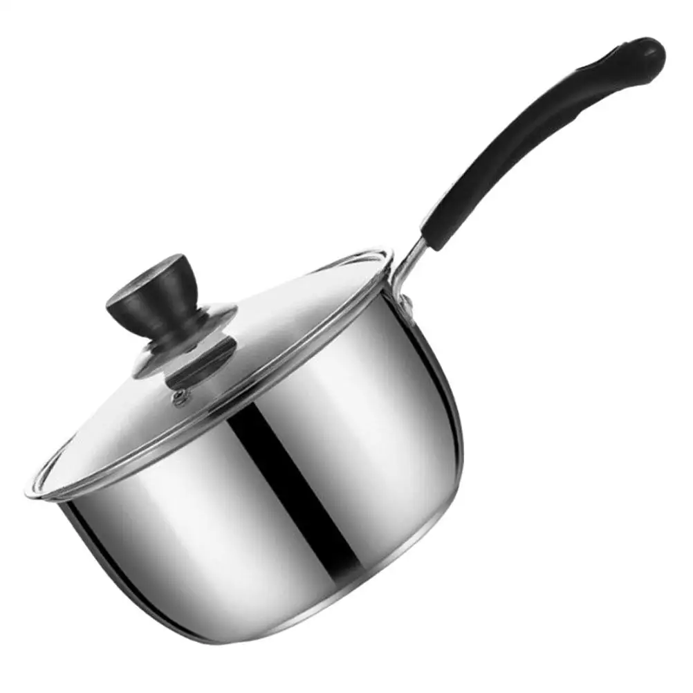 

Thickened Small Stainless Steel Pan Saucepan with Cover Cook for Induction Cooktop Soup Lid
