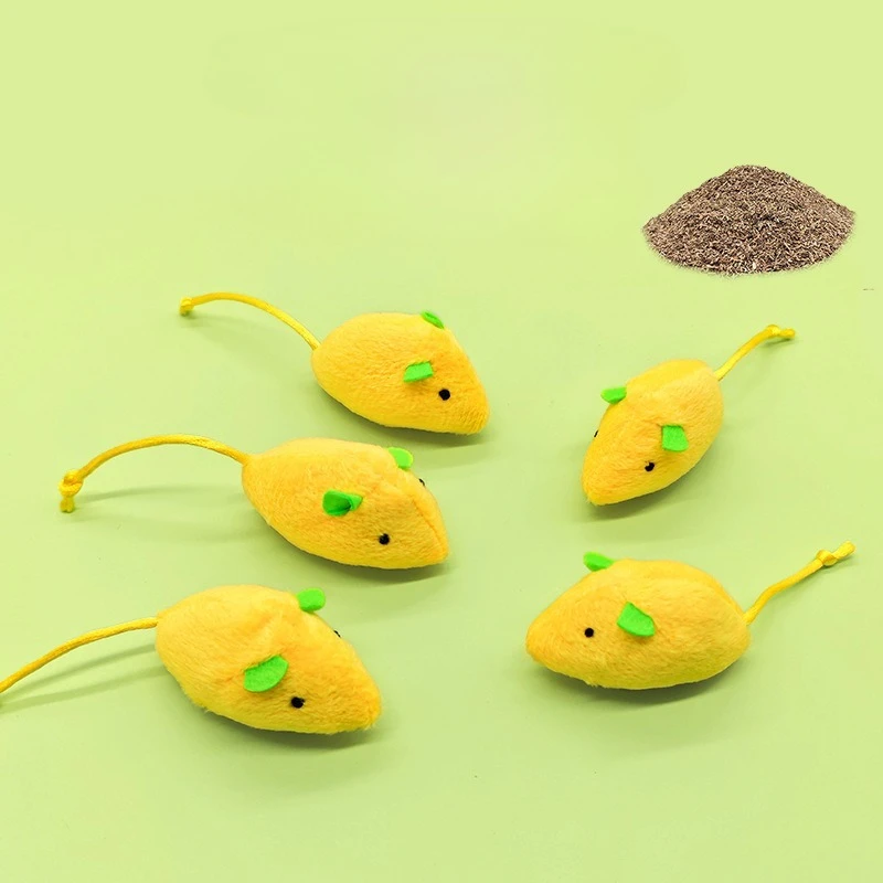 5 قطعة مقلد الماوس القط ألعاب من نسيج مخملي لدغة مقاومة السبر جرس التفاعلية هريرة لعبة الذاتي indulgent تنظيف الأسنان لعبة القط