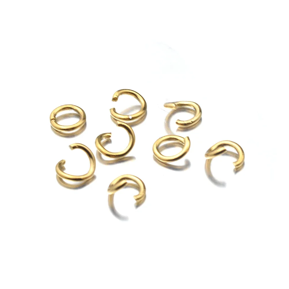 100pcs Pvd Gold Plated Stainless Steel Open Jump Rings Direct 4/5/6mm Split Rings Connectors for DIY Ewelry Findings Making