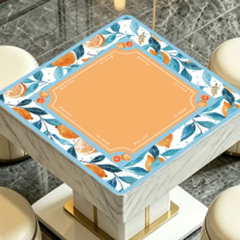 VIKAMA Pink Green Cherry Floral Mahjong Table Mat Quick Dry Non Slip Party Table Cover Mountain House Floor Mat Home Decor