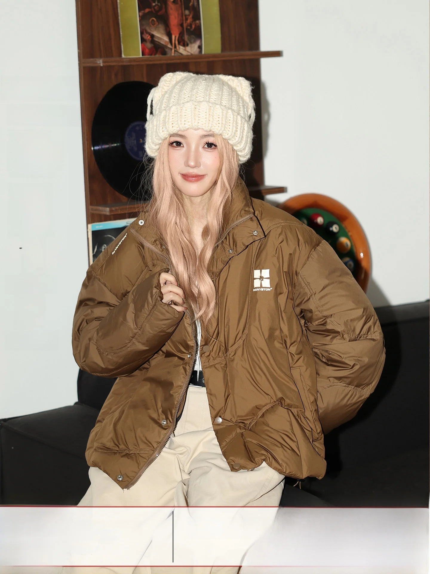 

Manyston American Sle Женское пуховое пальто Jaet Du с воротником-стойкой и воротником-стойкой, теплое пальто из полиэфирного волокна, длинное све, молния, Cl...