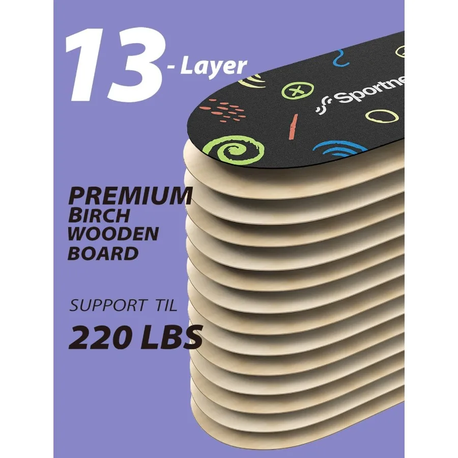 لوحة التوازن للأعمار من 3 إلى 612 عامًا: لوحة تمايل آمنة وقوية للاستخدام الداخلي والخارجي تعزز التنسيق والشارع الأساسي