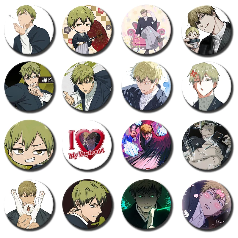 Anime Role Play Round Pins Cartoon Character Naoya Zenin Badges Tinplate Brooches for Clothes Decoration Bag Accessories Gifts