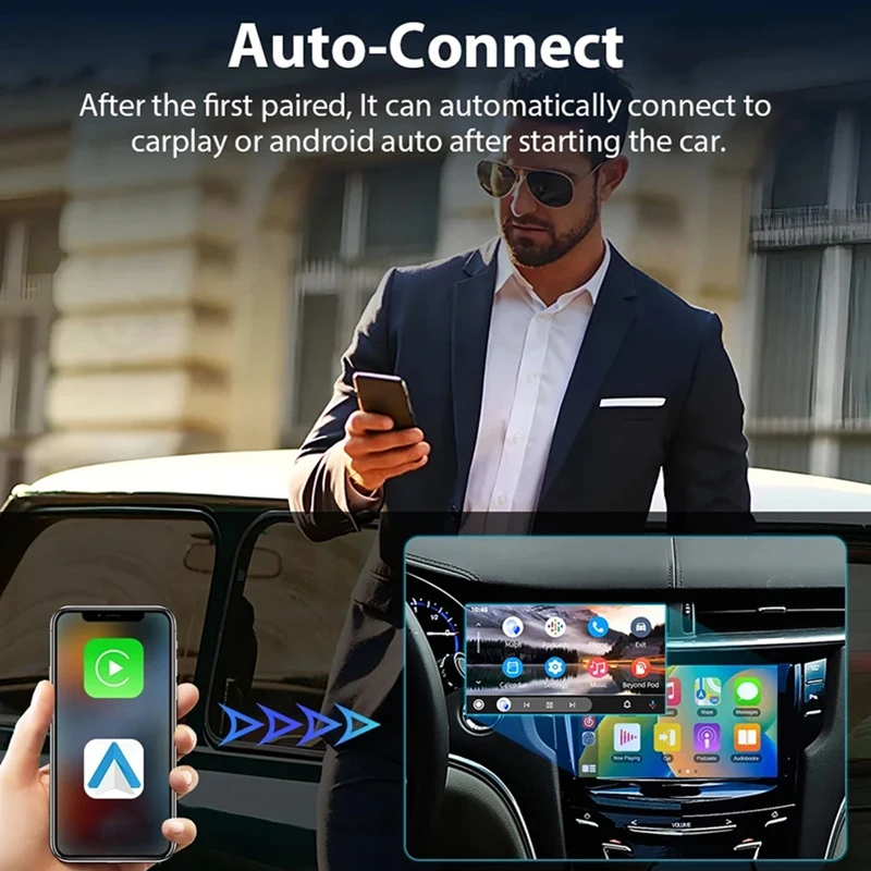 محول Carplay اللاسلكي أندرويد السيارات 2In1 الذكية دونغل لبيجو لشركة فولكس فاجن لتويوتا لسكودا لفولفو لكيا