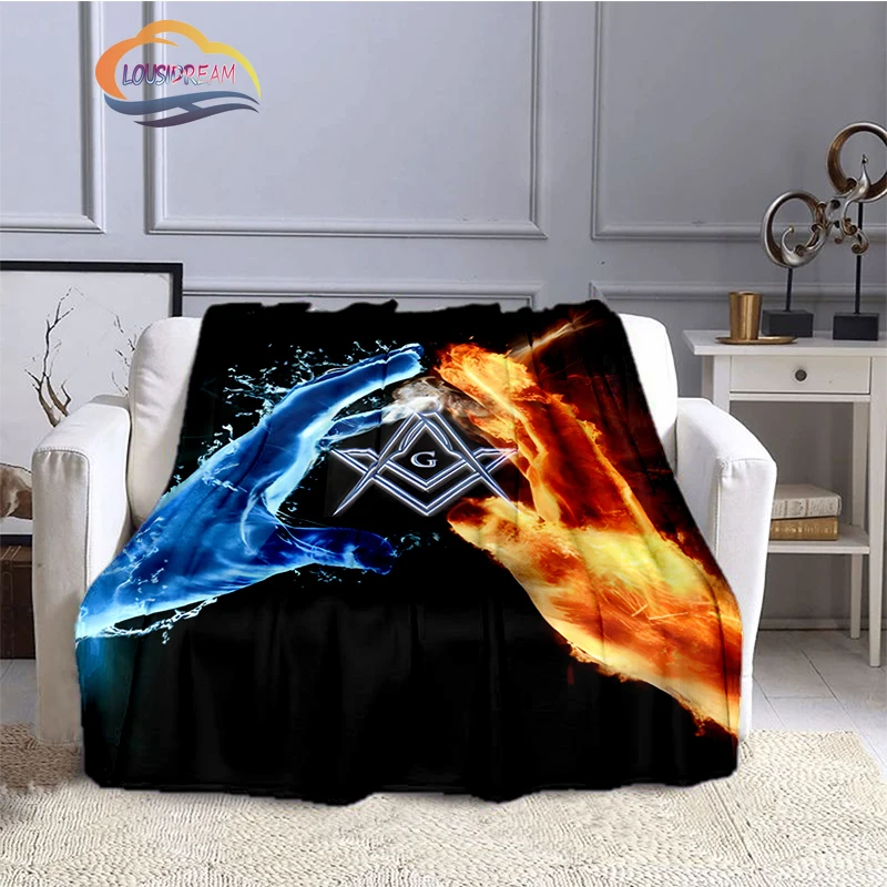 

Fashion patterns Masonic sofa Blanket Freemason Flannel warm camping blanke Freemasonry series All Seeing Eye Soft blanket