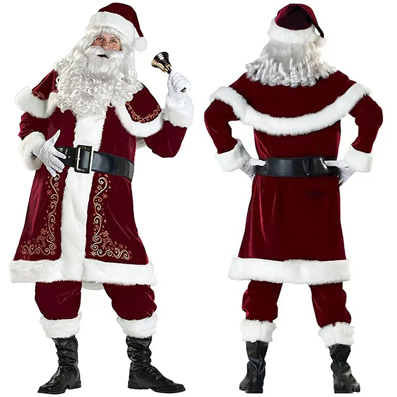 ชุดคลุมคู่รักซานตาคลอสสุดหรู ชุดแสดงเต้นรำคริสต์มาส ดีไซน์ทันสมัย โดดเด่น พรีเมียม สำหรับโอกาสพิเศษ ผลิตจากโพลีเอสเตอร์