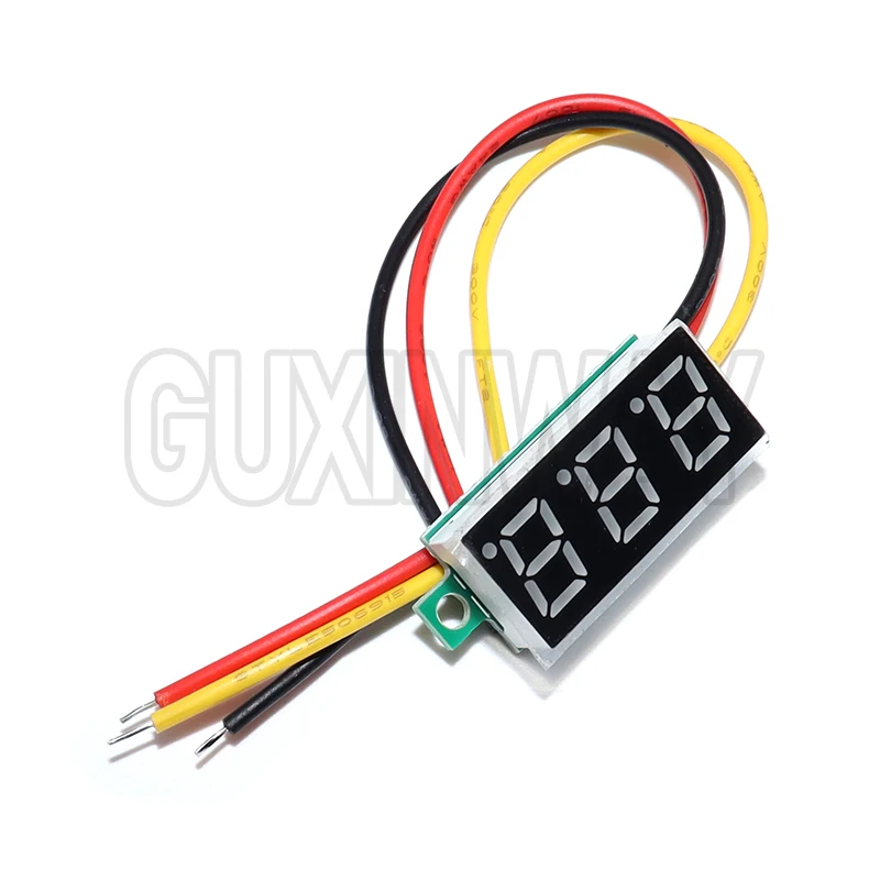 4 ชิ้นมินิดิจิตอล DC โวลต์มิเตอร์ 0.28 นิ้ว 2 สาย 2.5 V-30 V มินิดิจิตอล DC โวลต์มิเตอร์เครื่องทดสอบแรงดันไฟฟ้าเมตร 4 สี