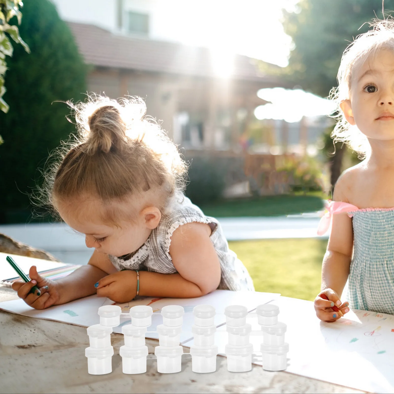 

30Pcs Paint Pot Strips Transparent Empty Clear Case Mini Plastic Jars Refillable Paint Travel Container