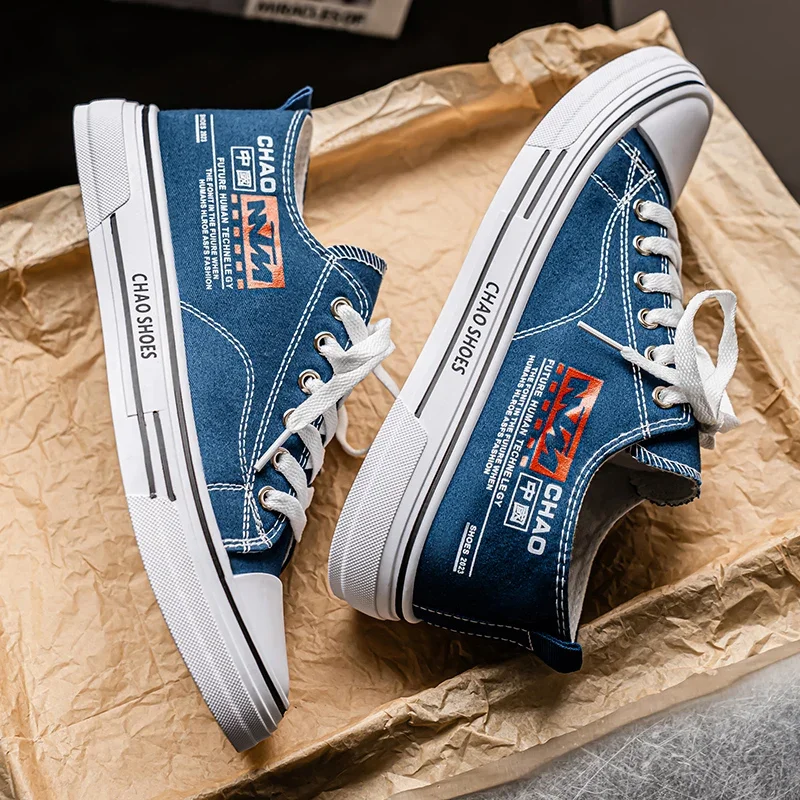 남성 스포츠 신발 가을 신상 통기성 좋은 캔버스 캐주얼 신발 편안한 남성용 운동화 가벼운 테니스 트렌드 스케이트 스니커즈