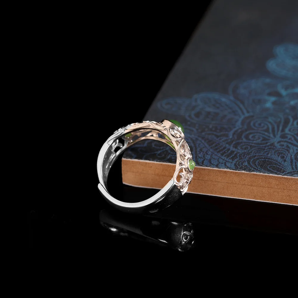 HX New Simple Hollow Trend Ring Female Personality Open Ring Opening Adjustable Temperament White Fashion Jewelry image 2