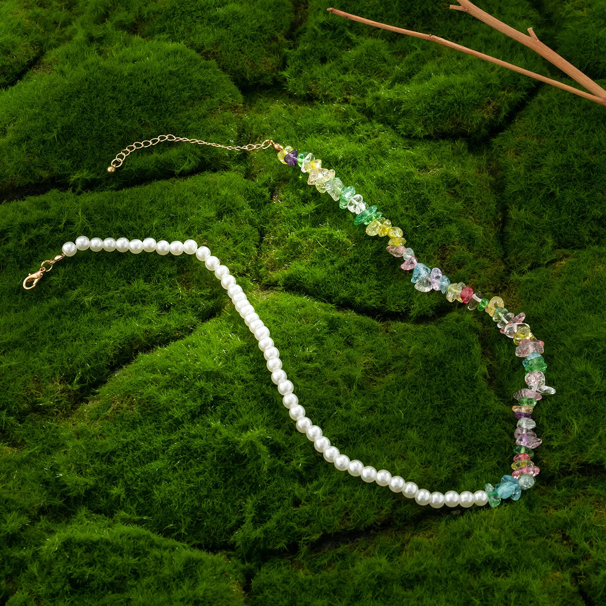 Hip-Hop Unregelmäßige Acryl-Kristall-Perlen-Halskette, Einfacher Herren-Choker, Modeschmuck-Accessoires, Dropshipping-Geschenke – Detail 3