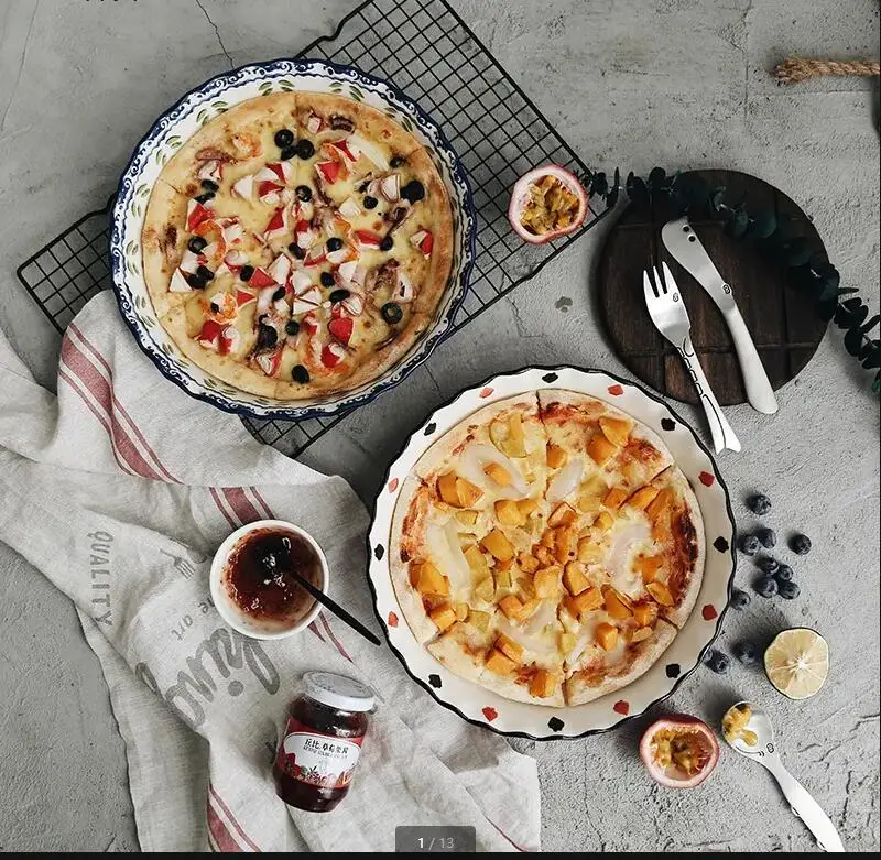 

Hand Painted Underglaze Color Plate Ceramics Household Dishes Baking Tray Dinner Plates Kitchen Tableware