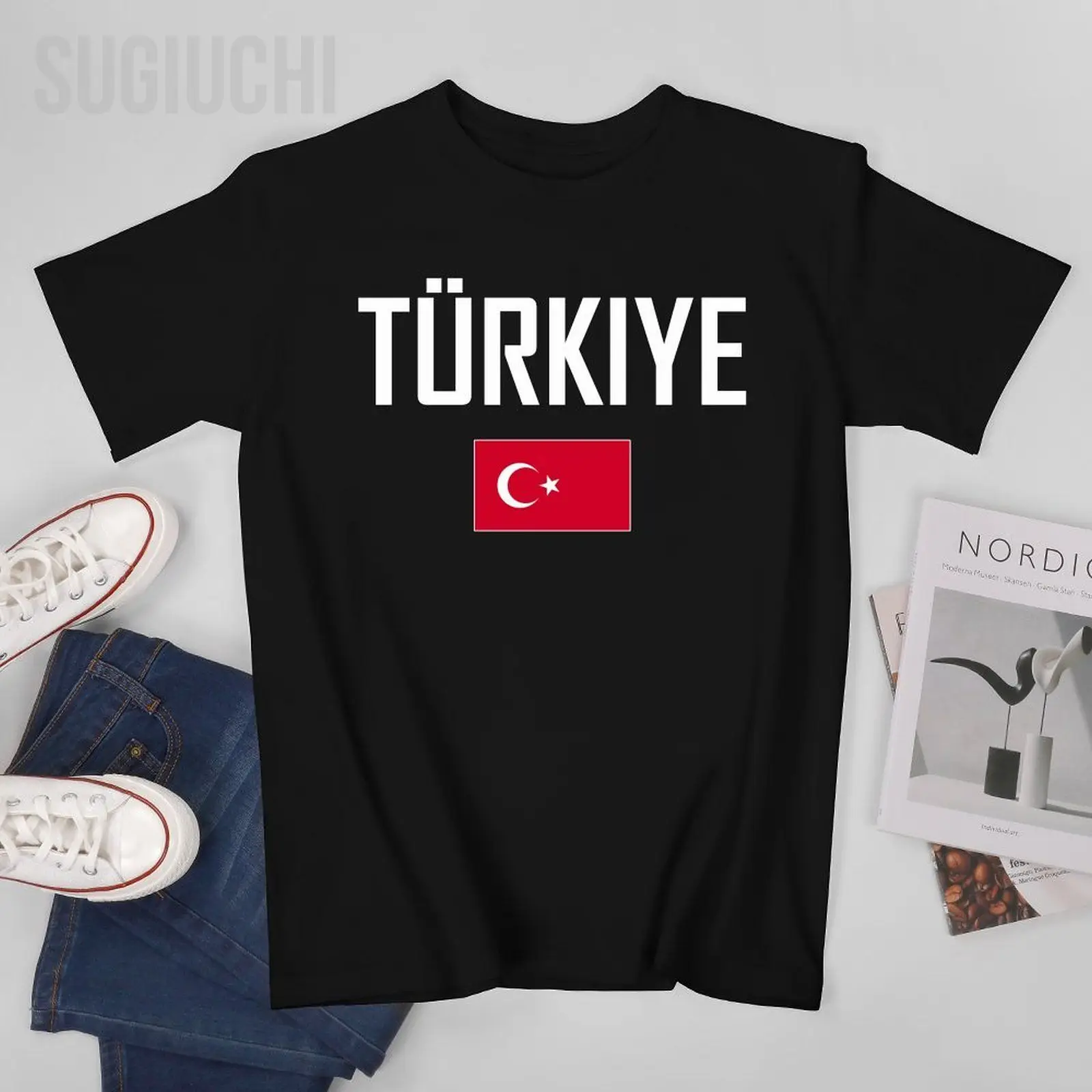 Unisex Men Tshirt TüRKIYE Turkey Flag And Font Tees T-Shirt O-neck T Shirts Women Boys 100% Cotton Clothing More Color