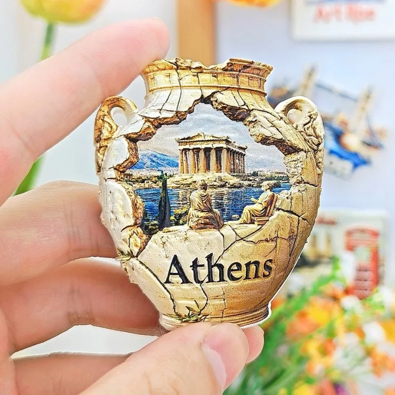 الهدايا التذكارية اليونانية أثينا معبد الباثرينون سانتوريني مغناطيس الثلاجة ديكور المنزل هدايا الزفاف زيوس ملصقات الثلاجة #3