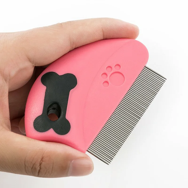 Accesorios para el Cuidado de Mascotas, Peine y Cepillo Antipulgas para Perros Yorkshire Terrier y Poodle, Color Rosa y Azul, Elimina el Pelo de Cachorros