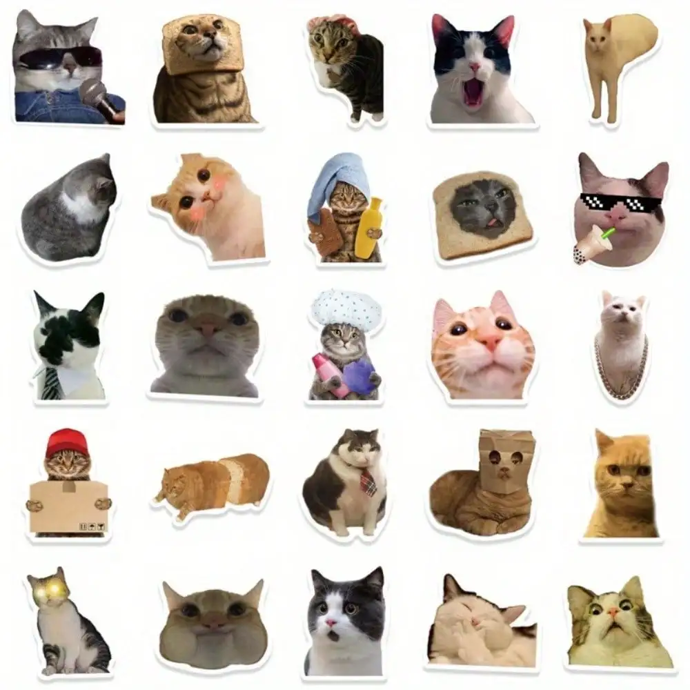 50 popular cartoons, funny cats, notebook stickers, personalized graffiti, luggage, mobile phone cases, guitars, skateboards