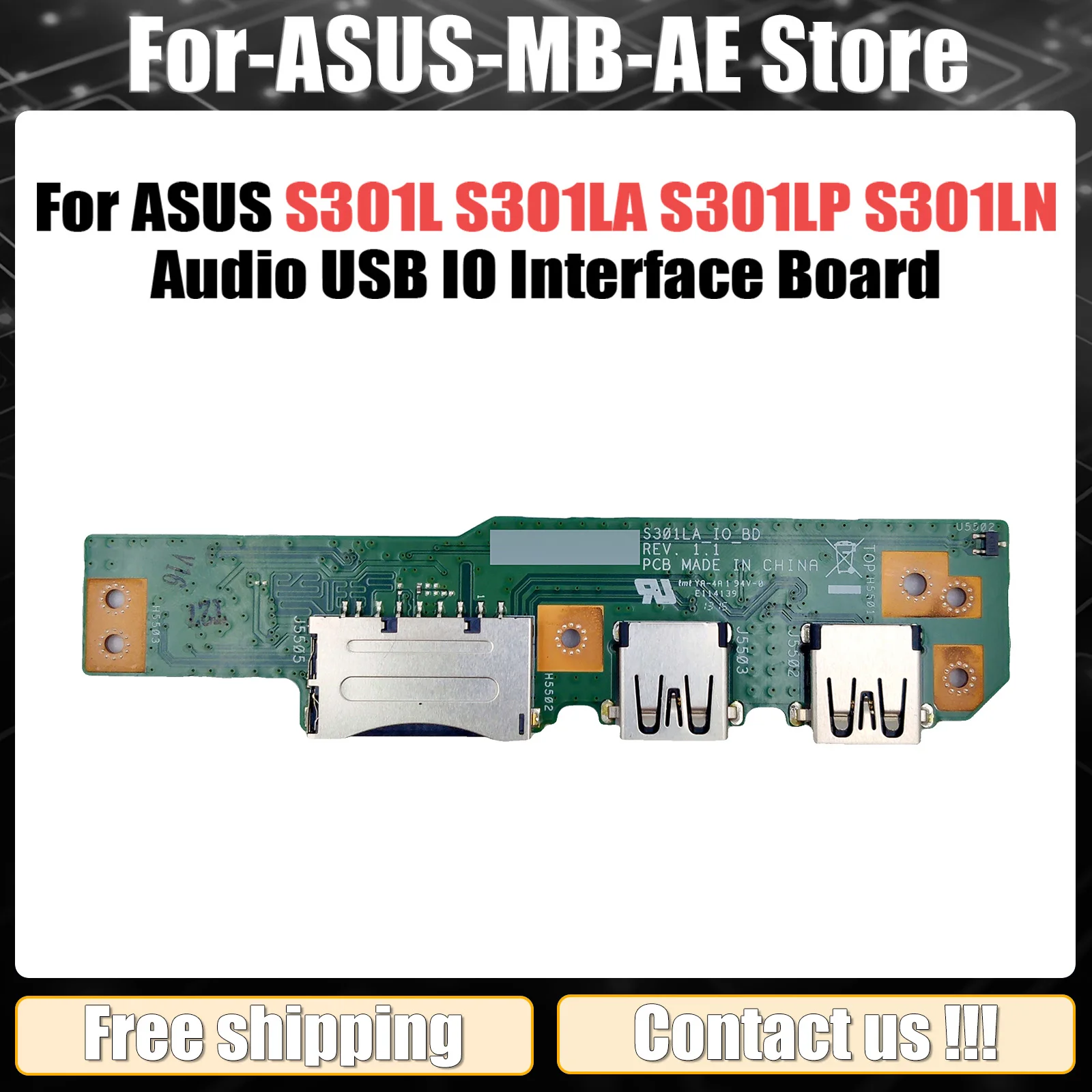 Original For ASUS S301L S301LA S301LP S301LN Laptop Audio usb IO board Interface board S301LA IO BOARD