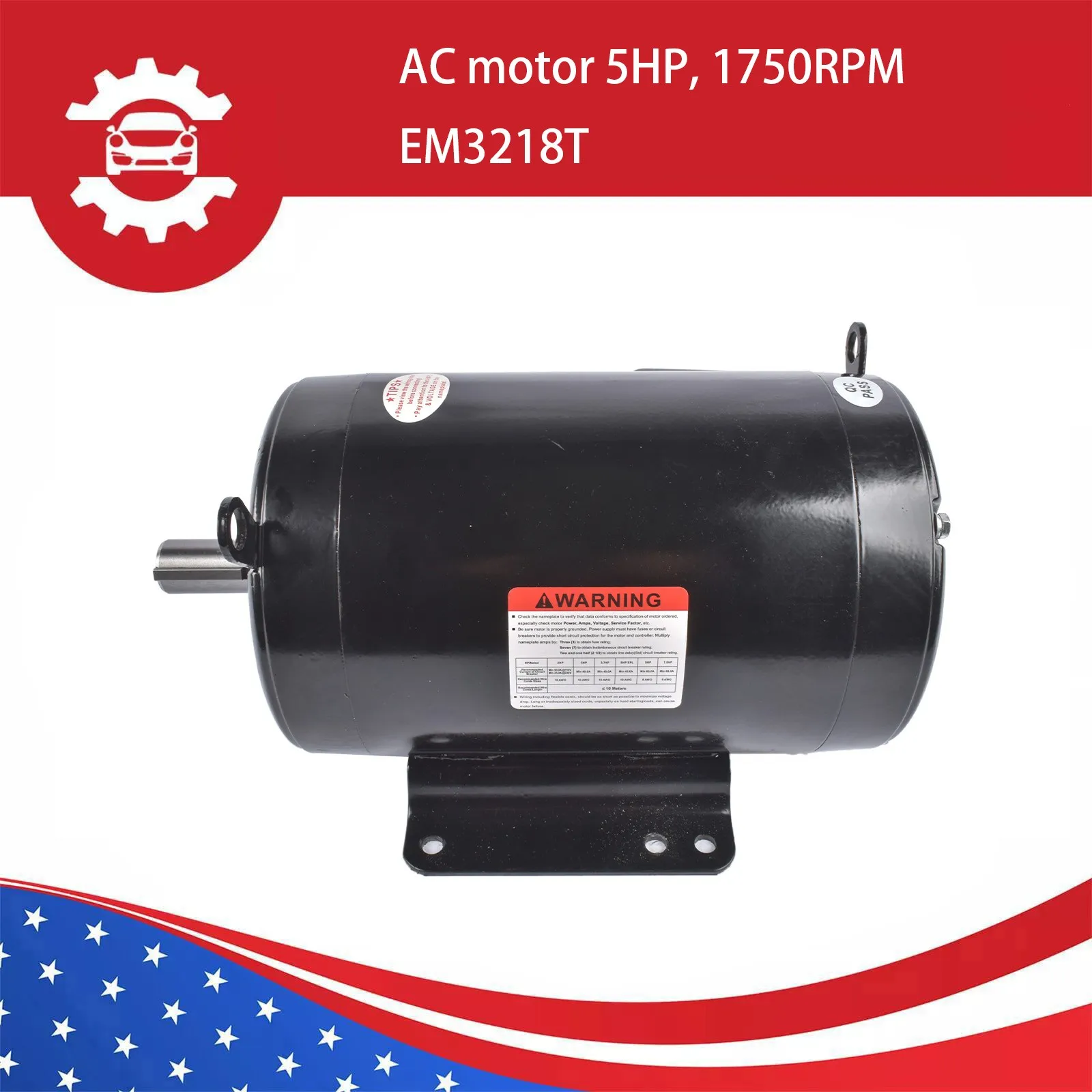 AP02 Tool Parts 1 x AC Motor 5 HP Three Phase 208-230/460V 60Hz Replacement for EM3218T Model