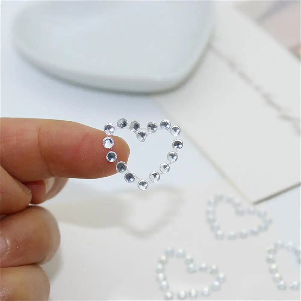 Shiny Rhinestone Star Heart Stickers Student Scrapbook Stickers Stationery Glitter Card Handmade Sticker Girls DIY Art Supplies