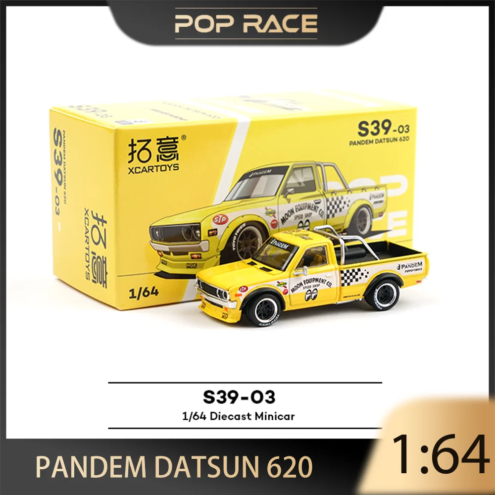 

POP RACE 1:64 Pandem Datsun 620 «Мусячий глаз» Пикап из сплава, литая под давлением модель автомобиля, коллекционные украшения, подарочные игрушки