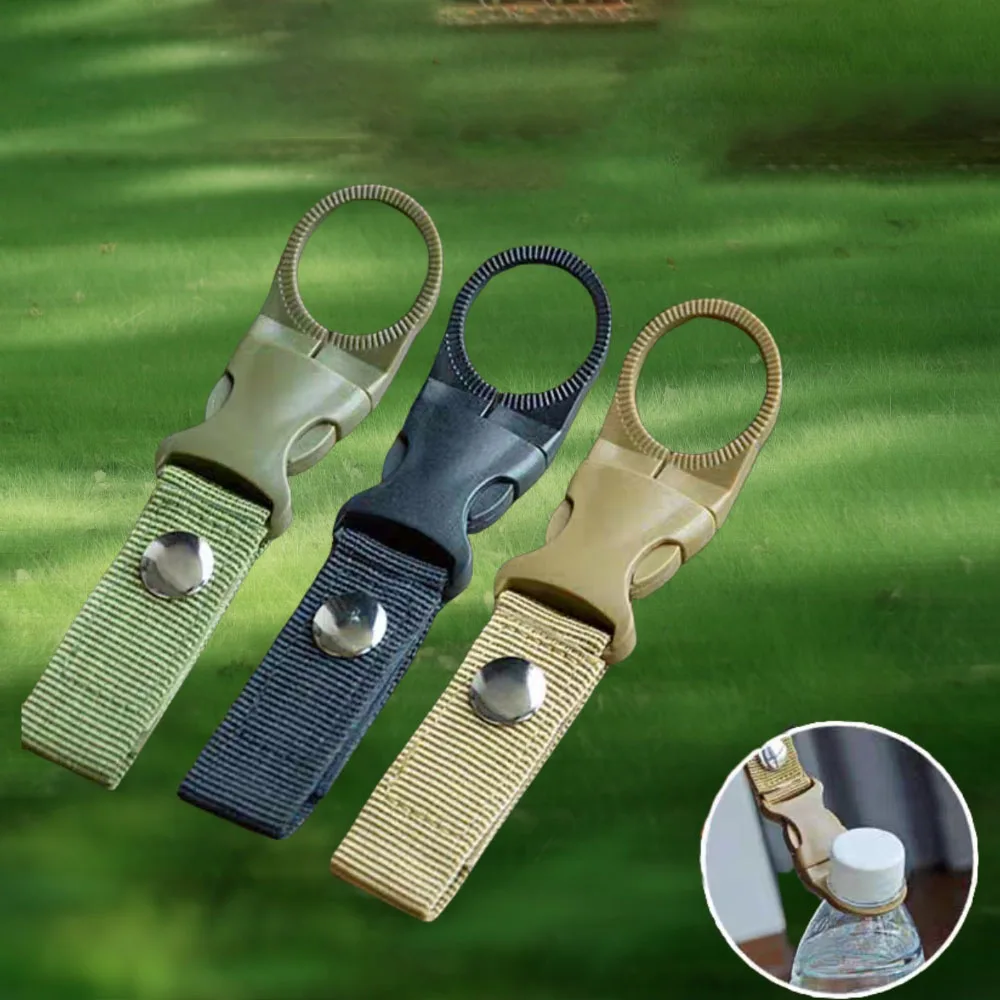 

2Pcs Quickdraw Carabiner Clip for Outdoor Camping Hiking - Water Bottle Buckle Holder MOLLE Attach Webbing Backpack Hanger Hook