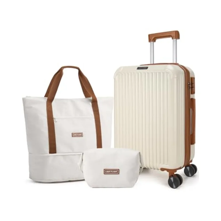

3-Piece Luggage Sets, Expandable Carry On Luggage 22x14x9 Airle Approved, Hardside Carry On Suitcases with Wheels, TSA Lock Tra