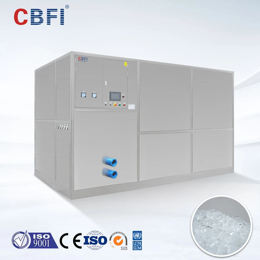 Industrial Automatic PLC Controlled Plate Ice Maker Machine with Water Cooling High Productivity Motor & Gear Components