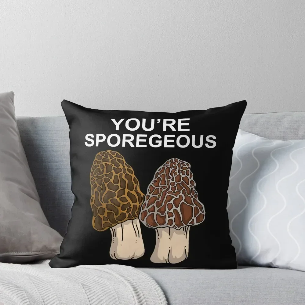 

Morel Mushroom Shirt Mens Morel Shirt Women Mushroom Hunter Throw Pillow Elastic Cover For Sofa pillow