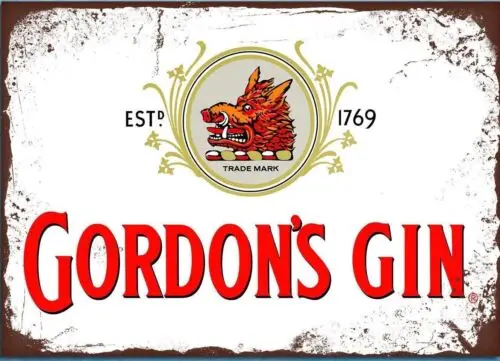 Gordon;s Gin Retro Metal Plaque/Sign, Pub, Bar, Man Cave,