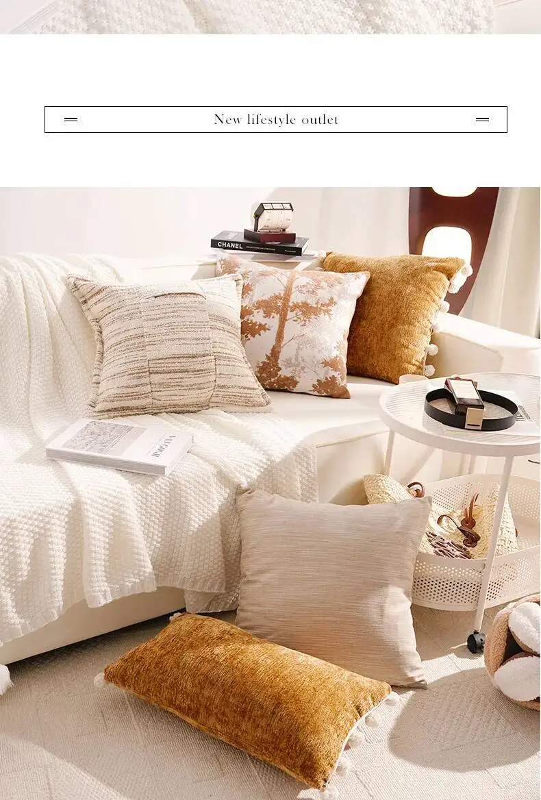 Amerikanischer Luxus-Kissenbezug mit Waldmotiv, weicher Chenille, moderner Plüsch-Dekokissenbezug für Wohnzimmer, Sofa, Bettdekoration – Detail 10