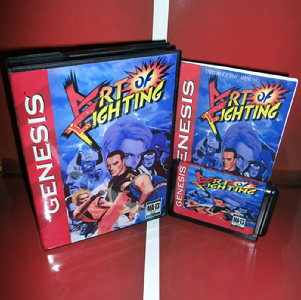 

Hot Sale Art of Fighting With US Box And Manual Book 16Bit MD Game Card For Sega MegaDrive Genesis Consoles