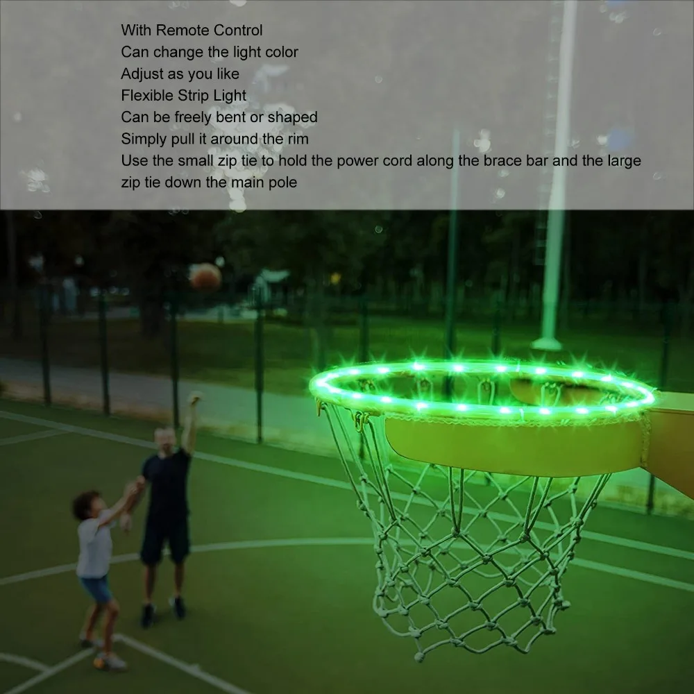 Colorful Basketball Hoop Light Remote Control Waterproof Basketball Light Flexible LED Basketball Hoop Strip Light