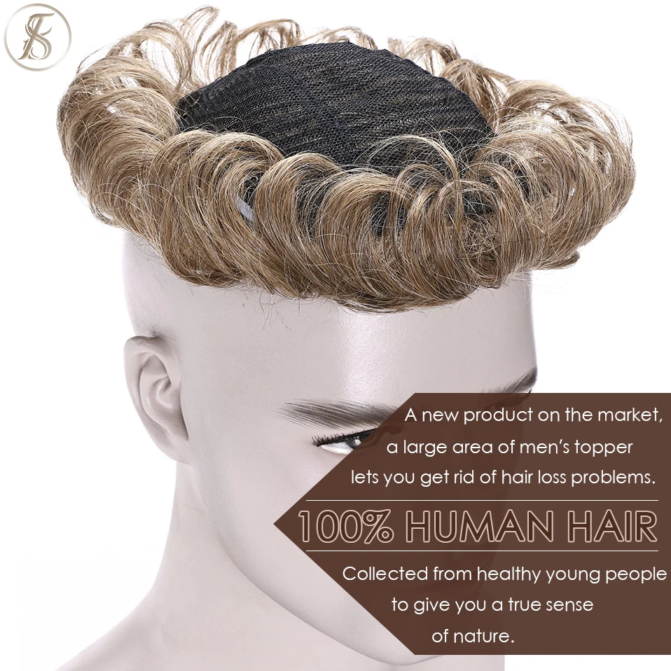 TESS Herren-Haarersatzsystem, 35 g, Herren-Toupet, 16 x 19 cm, Echthaar-Perücke, Herren-Kapillarprothese, männliche Clip-in-Haarverlängerungen – Detail 5