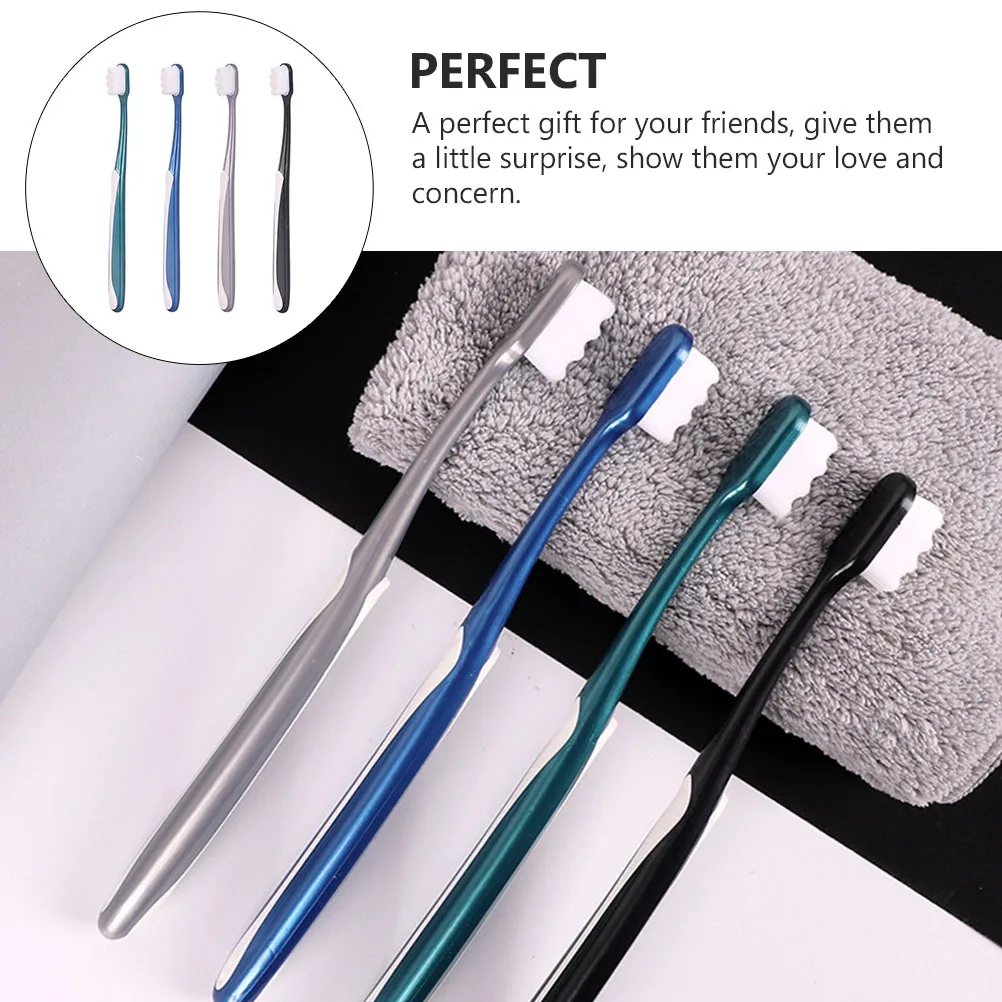 

4pcs Large Head Toothbrush Adult Durable Soft Bristles Oral Care Plaque Removal Smooth Safe Daily Use Tooth Brush