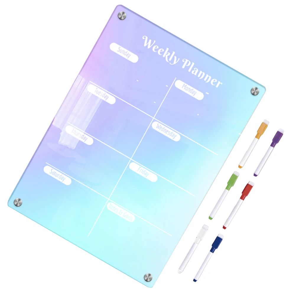 

7Pcs Magnetic Refrigerator Daily Planner Board Chores Planning Schedule Writing Board Home Use