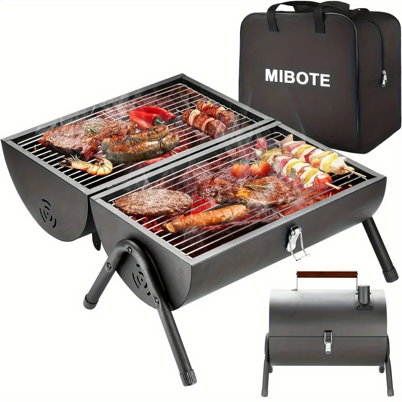 Portable Charcoal Grill Outdoor Stove: BBQ Easy To Take Two Side Carbon Griller